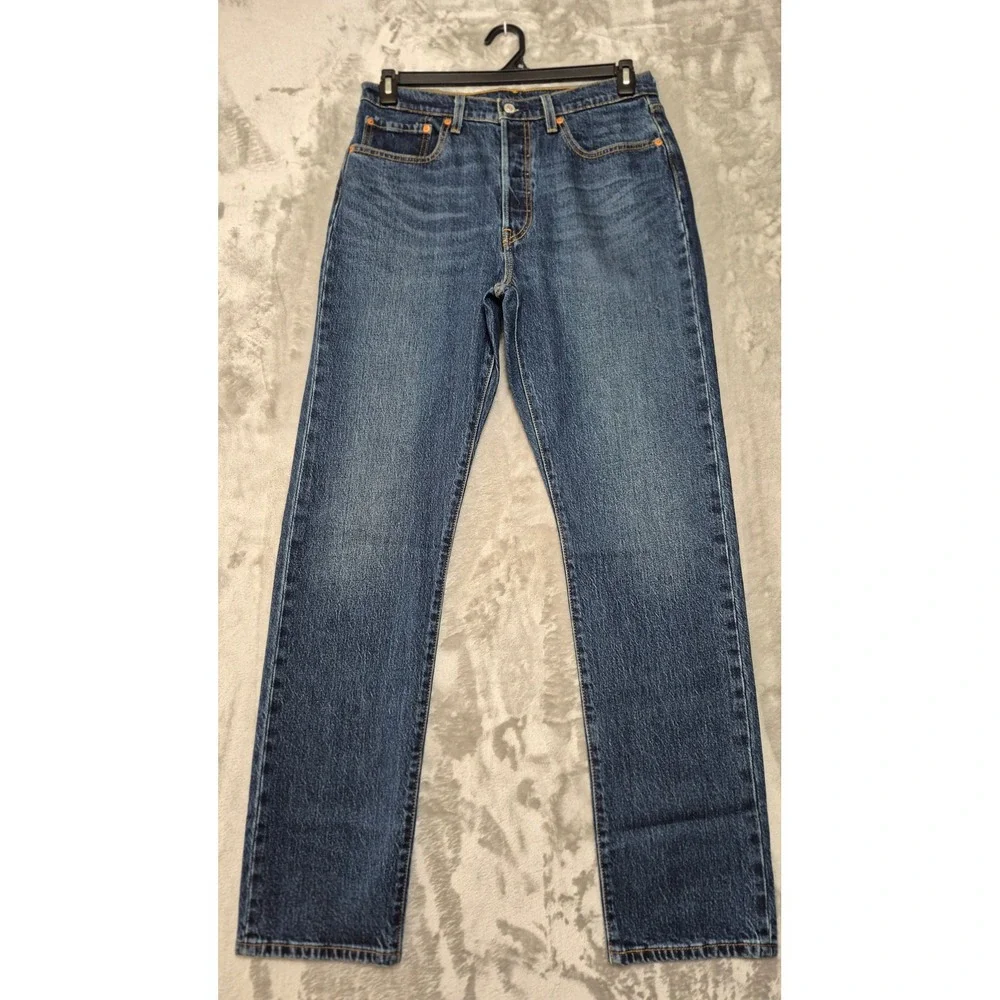 Levis Premium 501 Original Fit Jeans Blue Denim Straight Leg W31 L32 12501-0554